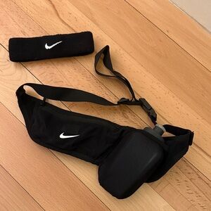 Nike Black Fitness Belt and Headband Set